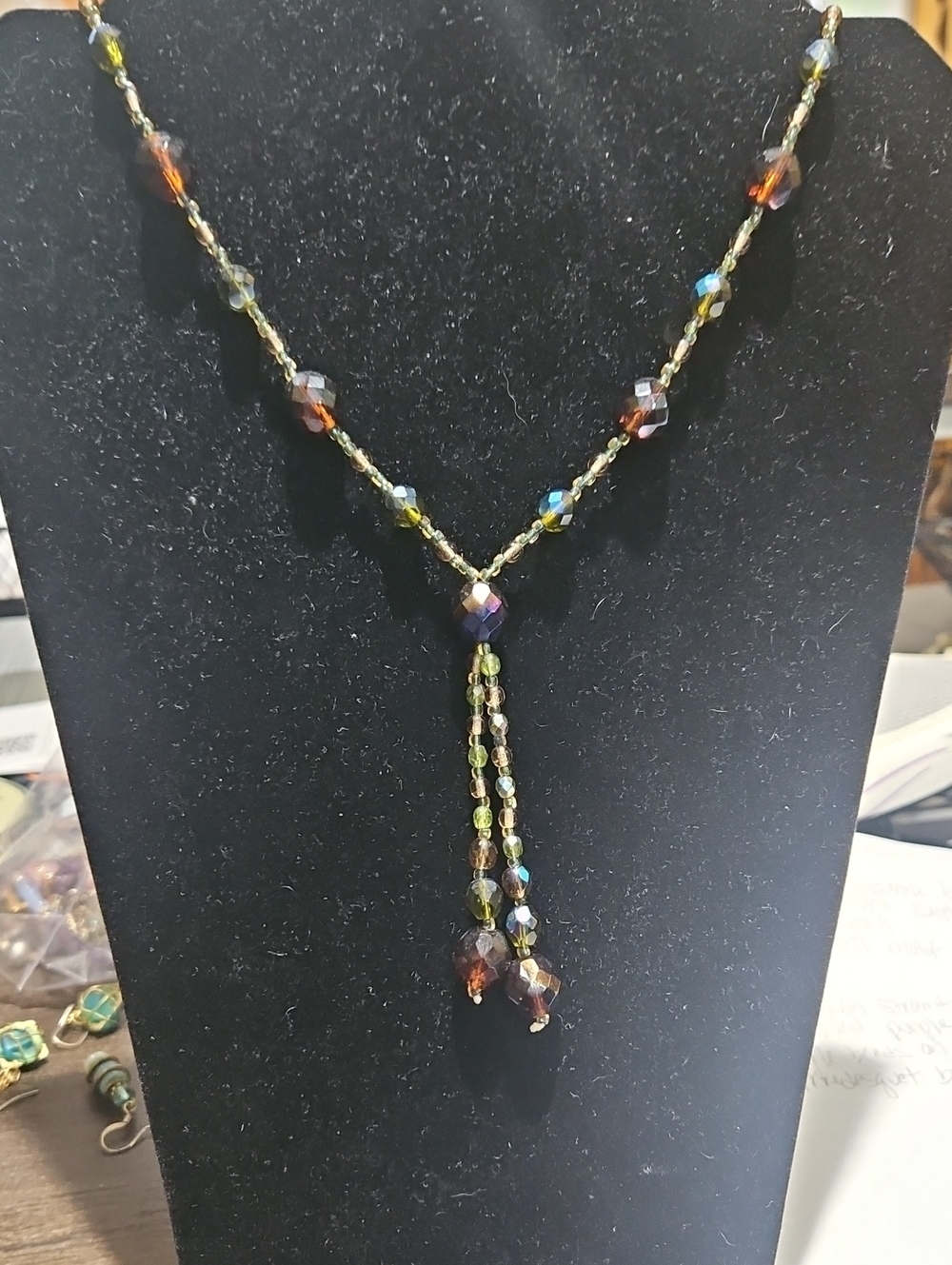 Vintage Multi-colored Faceted Glass Beads Necklace